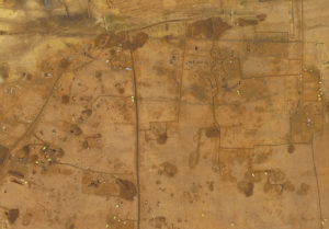 Aerial view of the abandoned medieval village of Houghton (c) A14C2H courtest of MOLA Headland Infrastructure