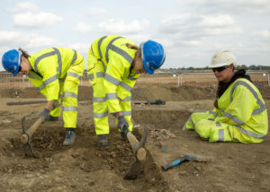 Debbie tries her hand at digging