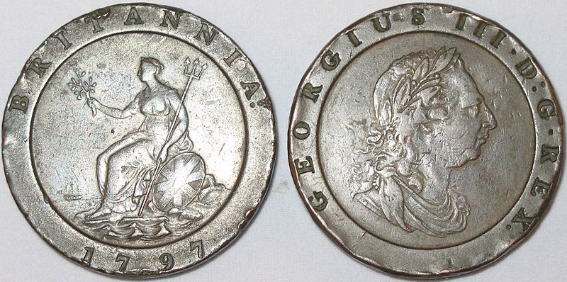 Cartwheel two pence coins made at the Soho Mint, Birmingham, England, © courtesy of Detecting